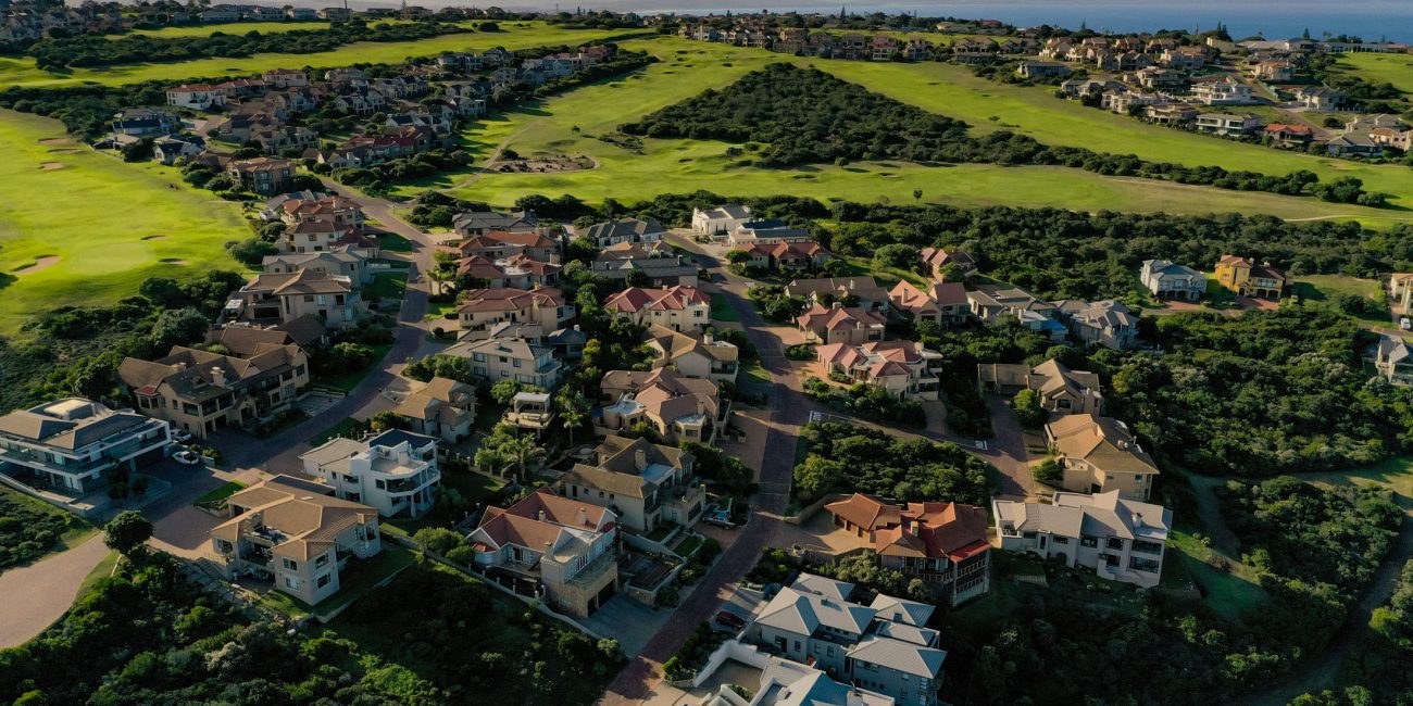 Drone view of the Estate homes